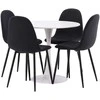 Venture Design Valgomojo komplektas Hamden valgomojo stalas ir Polar kėdės 80x75 cm baltas ir juodas MDF