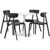 Venture Design Valgomojo komplektas Hamden valgomojo stalas ir Ursholmen kėdės 80x75 cm baltos ir juodos spalvos MDF ir plastikas