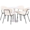Venture Design Valgomojo komplektas Hamden valgomojo stalas ir Chico kėdės 80x75 cm baltas MDF