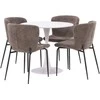 Venture Design Valgomojo komplektas Hamden valgomojo stalas ir Modesto kėdės 80x75 cm Balta Pilka