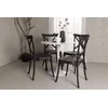 Venture Design Valgomojo komplektas Hamden stalas ir Crosett kėdės 80x75 cm balta ir juoda