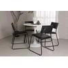 Venture Design Valgomojo komplektas Hamden stalas Kenth kėdė 75x80 cm balta juoda