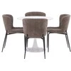Venture Design Valgomojo komplektas Hamden valgomojo stalas ir Modesto kėdės 80x75 cm Balta Pilka