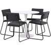 Venture Design Valgomojo komplektas Hamden stalas Kenth kėdė 75x80 cm balta juoda
