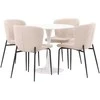 Venture Design Valgomojo komplektas Hamden valgomojo stalas ir Modesto valgomojo kėdės 75x80 cm balta smėlio spalvos MDF
