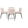 Venture Design Valgomojo komplektas Hamden valgomojo stalas ir Modesto valgomojo kėdės 75x80 cm balta smėlio spalvos MDF