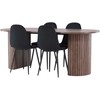 Venture Design Valgomojo komplektas Härön valgomojo stalas su Polar valgomojo kėde 200x90 cm juoda mocha metalas aksomas