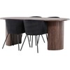 Venture Design Valgomojo komplektas Härön valgomojo stalas su Berit valgomojo kėde 200x90 cm Mocha
