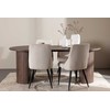 Venture Design Valgomojo komplektas Härön valgomojo stalas su Leone valgomojo kėde 200x90 cm smėlio ir mocha veliūras bei plienas