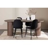Venture Design Valgomojo komplektas Härön valgomojo stalas su Polar valgomojo kėde 200x90 cm juoda mocha metalas aksomas