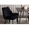 Venture Design Valgomojo komplektas Kaseidon valgomojo stalas ir naktinės kėdės 80x120 cm rudos ir juodos aksomo