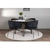 Venture Design Valgomojo komplektas Kaseidon valgomojo stalas ir Selma valgomojo kėdė 100 cm ruda juoda mediena aksomas
