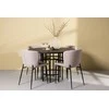 Venture Design Valgomojo komplektas Kopenhagos valgomojo stalas ir Modesto valgomojo kėdė 115 cm juoda smėlio spalvos MDF metalas