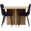 Venture Design Valgomojo komplektas Leo valgomojo stalas ir Polar valgomojo kėdės 100x100x75 cm juodas ąžuolas MDF