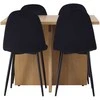 Venture Design Valgomojo komplektas Leo valgomojo stalas ir Polar valgomojo kėdės 100x100x75 cm juodas ąžuolas MDF
