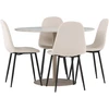 Venture Design Valgomojo komplektas Lycke valgomojo stalas su Polar valgomojo kėdė 110 cm smėlio spalvos MDF