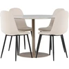 Venture Design Valgomojo komplektas Lycke valgomojo stalas su Polar valgomojo kėdė 110 cm smėlio spalvos MDF