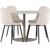 Venture Design Valgomojo komplektas Lycke valgomojo stalas su Polar valgomojo kėdė 110 cm smėlio spalvos MDF