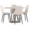 Venture Design Valgomojo komplektas Lycke valgomojo stalas su Polar valgomojo kėdė 110 cm smėlio spalvos MDF