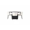 Venture Design Valgomojo komplektas Matilda valgomojo stalas ir Edina valgomojo kėdės 130 cm juoda balta MDF faneruotas buklės audinys