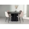 Venture Design Valgomojo komplektas Matilda valgomojo stalas ir Polar valgomojo kėdės 130 cm juoda smėlio spalvos MDF faneruote