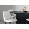Venture Design Valgomojo komplektas Matilda valgomojo stalas ir naktinės kėdės 130 cm juoda ir balta MDF ir PU