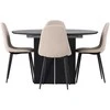 Venture Design Valgomojo komplektas Matilda valgomojo stalas ir Polar valgomojo kėdės 130 cm juoda smėlio spalvos MDF faneruote