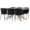 Venture Design Valgomojo komplektas Modesto valgomojo kėdė ir Piazza valgomojo stalas 180x90 cm juoda moka plienas