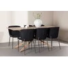 Venture Design Valgomojo komplektas Modesto valgomojo kėdė ir Piazza valgomojo stalas 180x90 cm juoda moka plienas