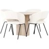 Venture Design Valgomojo komplektas Olivia valgomojo stalas ir dieninė valgomojo kėdė 110 cm balta