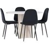 Venture Design Valgomojo komplektas Olivia valgomojo stalas su Polar kėdėmis 110 cm smėlio spalvos juodas MDF