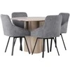 Venture Design Valgomojo komplektas Olivia valgomojo stalas ir Rosie valgomojo kėdės 110 cm balta medžiaga