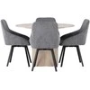 Venture Design Valgomojo komplektas Olivia valgomojo stalas ir Rosie valgomojo kėdės 110 cm balta medžiaga