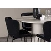 Venture Design Valgomojo komplektas Olivia valgomojo stalas su Modesto kėdėmis 110 cm smėlio spalvos juoda