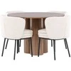 Venture Design Valgomojo komplektas Olivia stalas ir Agnes kėdės 110 cm moka balta