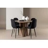 Venture Design Valgomojo komplektas Olivia valgomojo stalas ir Polar valgomojo kėdė 110 cm moka juoda