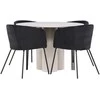Venture Design Valgomojo komplektas Olivia valgomojo stalas ir Berit kėdės 110 cm smėlio spalvos juoda