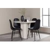 Venture Design Valgomojo komplektas Olivia valgomojo stalas su Polar kėdėmis 110 cm smėlio spalvos juodas MDF
