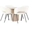 Venture Design Valgomojo komplektas Olivia valgomojo stalas ir dieninė valgomojo kėdė 110 cm balta