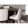 Venture Design Valgomojo komplektas Olivia valgomojo stalas su Leone valgomojo kėdė 100x210 cm smėlio spalvos veliūras plienas MDF