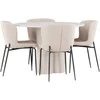 Venture Design Valgomojo komplektas Olivia valgomojo stalas su Modesto valgomojo kėdė 110 cm smėlio spalvos