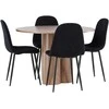 Venture Design Valgomojo komplektas Olivia valgomojo stalas ir Polar valgomojo kėdė 110 cm moka juoda