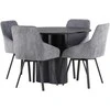 Venture Design Valgomojo komplektas Olivia valgomojo stalas ir Rosie valgomojo kėdė 110 cm juodos spalvos audinys