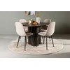 Venture Design Valgomojo komplektas Olivia valgomojo stalas ir Polar valgomojo kėdės 110 cm Ruda Smėlio spalvos MDF Audinys Metalas