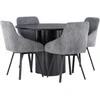 Venture Design Valgomojo komplektas Olivia valgomojo stalas ir Rosie valgomojo kėdė 110 cm juodos spalvos audinys