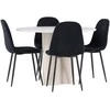 Venture Design Valgomojo komplektas Olivia valgomojo stalas su Polar kėdėmis 110 cm smėlio spalvos juoda