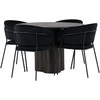Venture Design Valgomojo komplektas Olivia valgomojo stalas ir Selma valgomojo kėdė 110 cm ruda juodas faneruotė aksomas