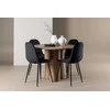 Venture Design Valgomojo komplektas Olivia valgomojo stalas ir Polar kėdės 110 cm Moka juodas aksomas