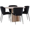 Venture Design Valgomojo komplektas Olivia valgomojo stalas su Modesto valgomojo kėde 110 cm mocha juoda
