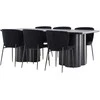 Venture Design Valgomojo komplektas Olivia valgomojo stalas su Modesto valgomojo kėde 210x100 cm juodas